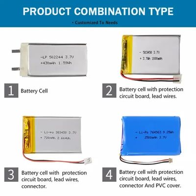 2.75 V 430mah Rechargeable Li Ion Polymer Battery Overdischarge Protection