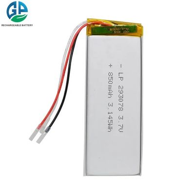 High Temperature Lipo Lithium Polymer Battery 293078 3.7v 850mah For Charger