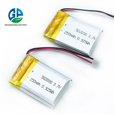 Rechargeable Lithium Polymer Battery Pack 502030 3.7 volt 250mAh