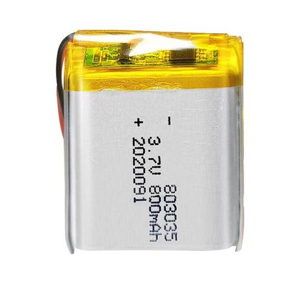 3.7V 800mah 803035 Lithium Polymer Battery Pack  500times Cycle Life