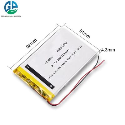High Discharge Lithium Polymer Battery 426090 3.7v 3000mah Flat Rechargeable Lipo Battery