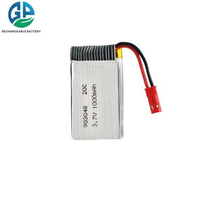 IEC62133 Lithium Polymer Battery Pack 3.7v 20C Discharge Rate 903048 1000mah  Rc Helicopter Battery