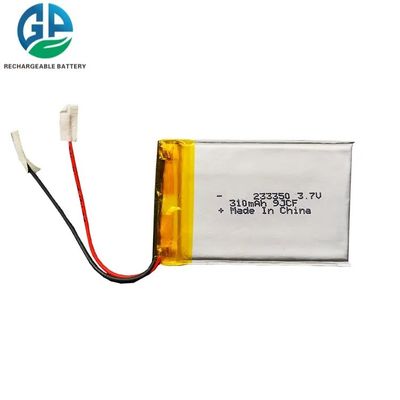Thin Li Polymer Batteries 233350 3.7v 310mAh 2mm Thickness Lipo Battery Pack