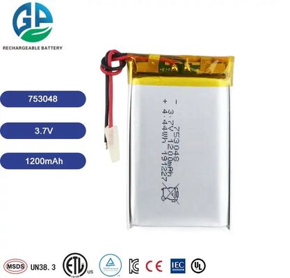 KC Approved 753048 1200mAh 3.7v Rechargeable Lipo Battery For Monitor Smart Toy