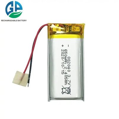 KC IEC62133 Approve 3.7 Volt Rechargeable Battery Pack 802040 3.7v 650mah With Pcb Li-Polymer Battery