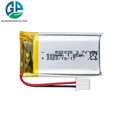 KC approved Lipo Battery 802035 3.7v 500mah Lithium Polymer Rechargeable Battery