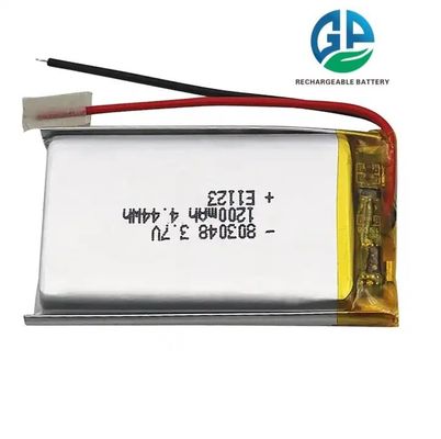 KC Approved Lipo Battery 803048 3.7V 1200mAh 4.44wh Rechargeable Li-Polymer Battery