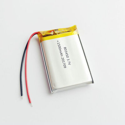Rechargeable 803450 1500mah 3.7 Volt Li Polymer Battery