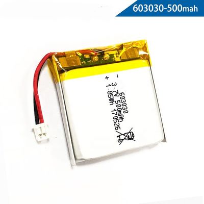 603030 3.7 Volt Li Polymer Battery 500mah UN38.3 Lipo Battery Pack