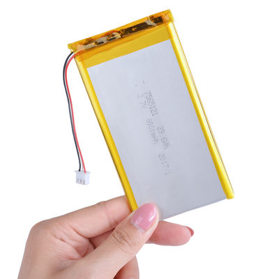 Buy Lithium Ion Polymer Rechargeable Lipo Battery Pack 7565121 3.7V 8000mAh online manufacture