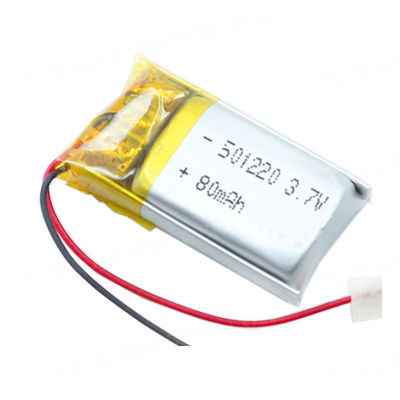 Buy Small Size Li Poly Battery Pack 80Mah Capacity Lipo 501220 3.7V online manufacture
