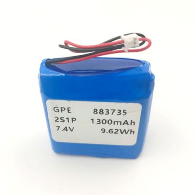 Buy IEC62133 KC Lithium Polymer Battery Pack 883735 7.4V 1300mAh LiPo online manufacture