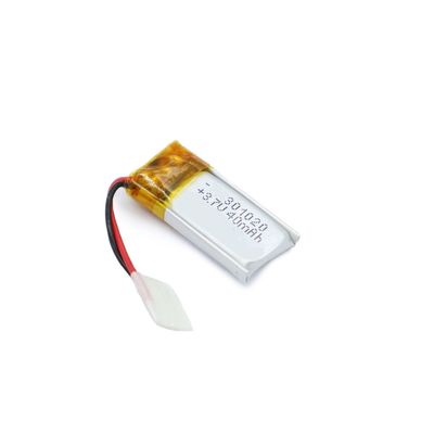 Buy 3.7V 40mAh 301020 Lithium Polymer Battery Pack KC IEC62133 Approved online manufacture