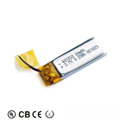 Buy Toys 401030 80mah 3.7v Lithium Polymer Battery KC With Wire PCM Connector online manufacture