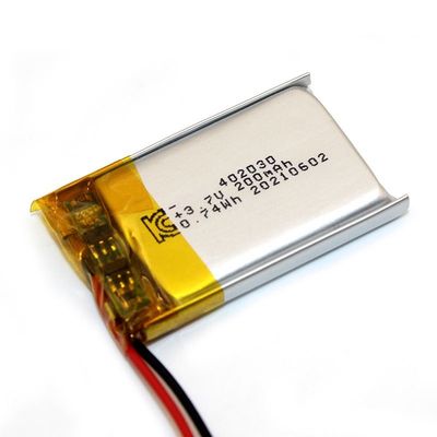 Buy 402030 3.7v 200mAh Lithium Battery Rechargeable KC UN38.3 Certified online manufacture