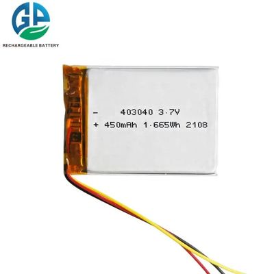 buy Rechargeable 3.7V 450mAh 403040 Lithium Polymer LiPo Battery for Beauty Devices online manufacture