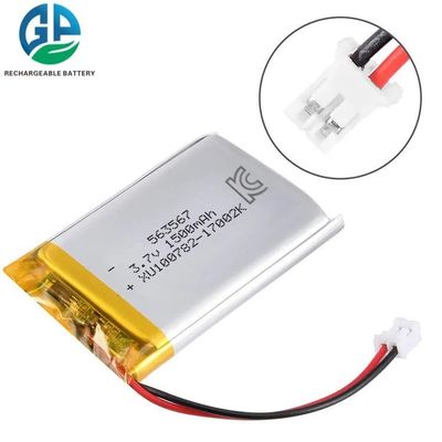 Buy 3.7v Li Polymer Battery 563567 3.7V 1500mAh Lipo Battery Rechargeable online manufacture