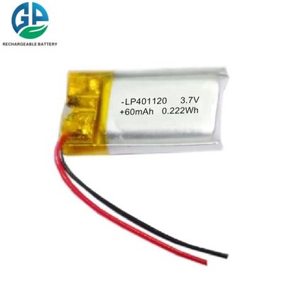 Buy 60mah 401120 Lithium Polymer Battery 3.7 V Long Life online manufacture
