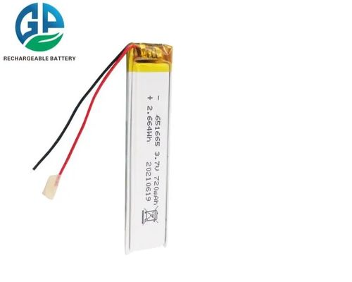 Buy Rechargeable 651665 Lithium Polymer Battery Pack 720mah 3.7v online manufacture