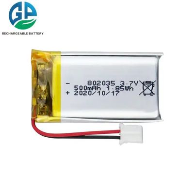 Buy KC approved Lipo Battery 802035 3.7v 500mah Lithium Polymer Rechargeable Battery online manufacture