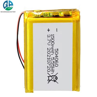Buy 504060 3.7V 1500mAh Lipo Battery Pack KC IEC62133 Approved Lithium Polymer Rechargeable Battery online manufacture