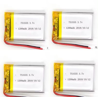 Buy KC Approved 1200mAh 3.7v Lipo Battery Rechargeable 3.7v 1200mah 753555 Lithium Polymer Battery online manufacture