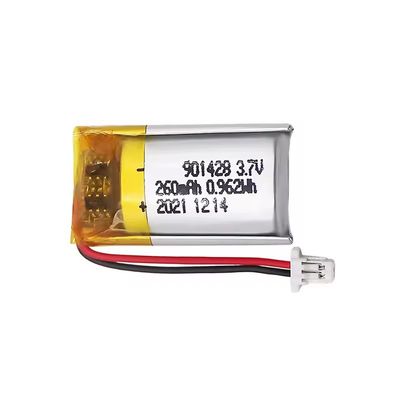 buy 901428 260mAh 3.7V 500 Cycles Lithium Polymer Battery Pack Custom LiPo Battery online manufacture