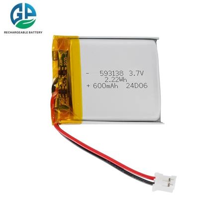 Buy High Discharge Rate Battery 30C Max60C Rechargeable 3.7V 593138 600mAH lithium battery High quality  Lithium Ion Battery online manufacture