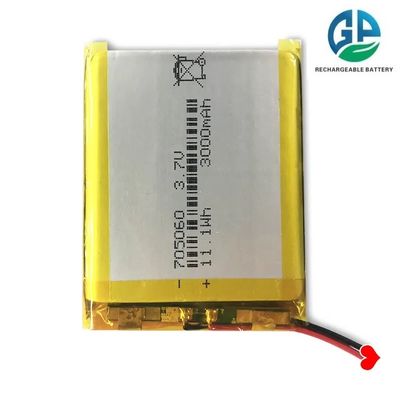 buy High Discharge Rate 30C Max60C 3000mAh Lithium Polymer Lipo Rechargeable Battery 3.7V 705060 online manufacture