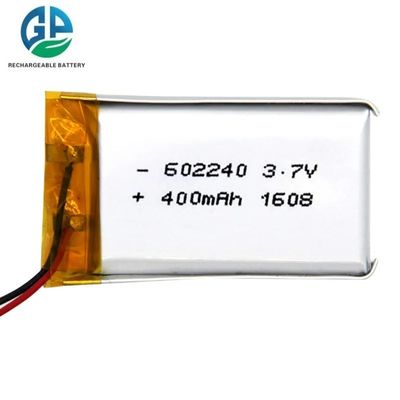 buy 602240 3.7V 400mAh Lithium Polymer Battery Rechargeable LiPo Battery for Beauty Devices online manufacture