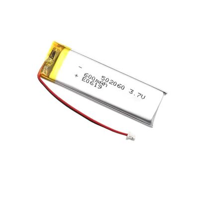 Buy 502060 Model 3.7V 600mAh Li-Polymer Battery KC IEC62133 Approved Rechargeable Battery online manufacture