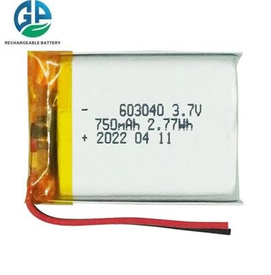 buy High Discharge Rate 30C Max60C Rechargeable 750mAh Lithium Polymer Battery 603040 LiPo Battery online manufacture