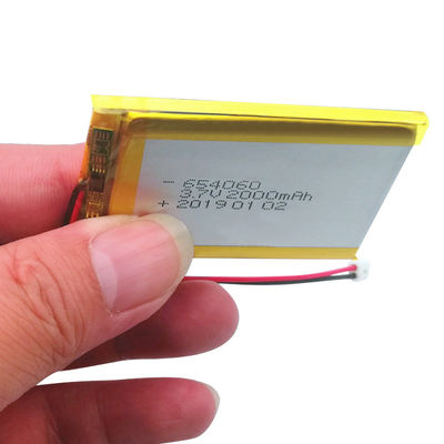 Buy 3.7V 2000mAh 654060 LiPo Battery with 500 Cycles for Bluetooth Speaker online manufacture