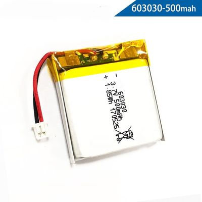 Buy Rechargeable UN38.3 603030 3.7 V 500mah Li Polymer Battery online manufacture