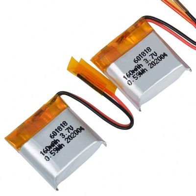Small Size 601818 3.7V 160mAh Lithium Polymer Battery with 500 Cycle Life for Digital Devices