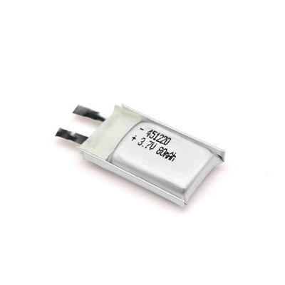 80mAh 3.7V 451220 Lithium Polymer Battery with Wire PCM Connector for TWS Earbuds