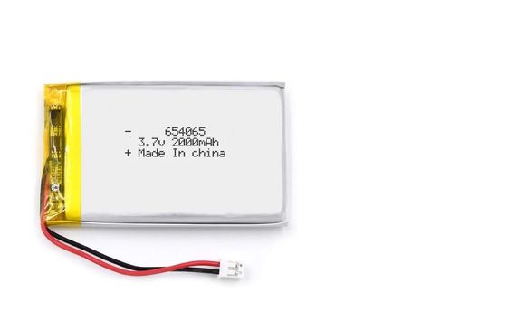 High Discharge Lipo Battery Pack , 654065 3.7v 2000mAh 7.4Wh Lithium Polymer Battery