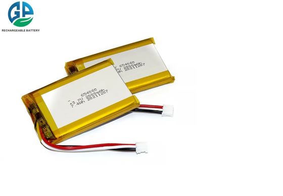 Li Ion KC Lipo Battery Pack 654060 , 3.7V 7.4WH 2000mAh Lithium Polymer Battery Pack