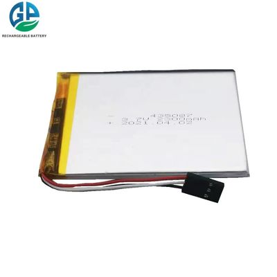 3.7V 2300mAh Lipo Battery ISO9001 Certified with 500 Cycle Life Lithium Polymer Rechargeable Battery