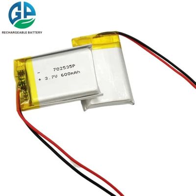 702535 600mAh 3.7V Small Lithium Polymer Battery Rechargeable LiPo Battery with KC Storage