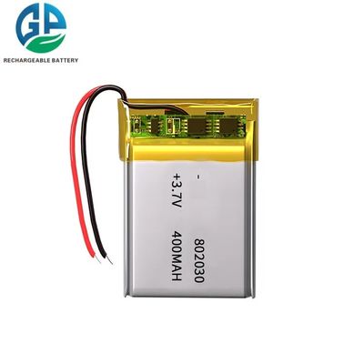 3.7v 400mah Li Ion Polymer Battery Pack 802030 Rechargeable