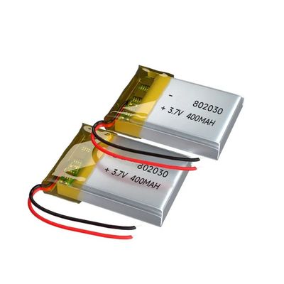 400mAh 3.7V Li Polymer Battery with 2C Discharging Current and Overcharge Protection
