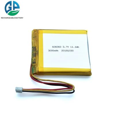 UL Certified 606060 Rechargeable Li Polymer Battery 3.7V 3000mAh for Digital Products