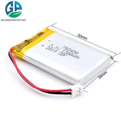 703450 3.7V 1300mAh Rechargeable Li Polymer Battery with PCM and Overdischarge Protection