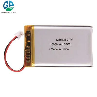 1265135 Model 3.7V 10000mAh Lithium Polymer Rechargeable LiPo Battery