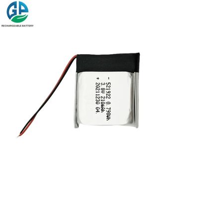 UN38.3 Certified 210mAh 500 Cycle Life Lithium Polymer Battery Pack Li-Ion Polymer Battery