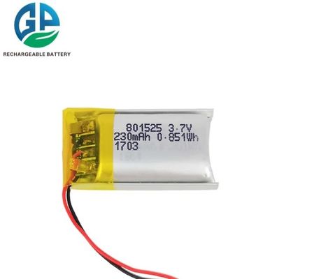3.7V 230mAh Lithium Polymer Battery Pack with 500 Times Cycle Life for Beauty Devices