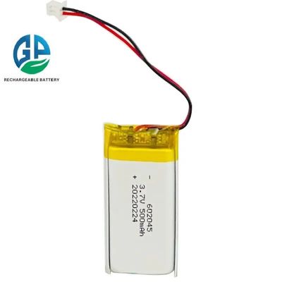 3.7V 500mAh Lithium Polymer Battery Pack with 500times Cycle Life Rechargeable Lipo Battery