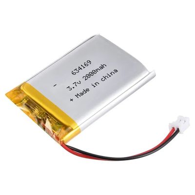 634169 3.7V 2000mAh Lithium Polymer Battery with 500 Cycles for Power Tools and Consumer Electronics