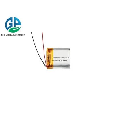 80mAh 3.7V Lithium Polymer Battery 302020 - Compact LiPo Battery for LED Lights